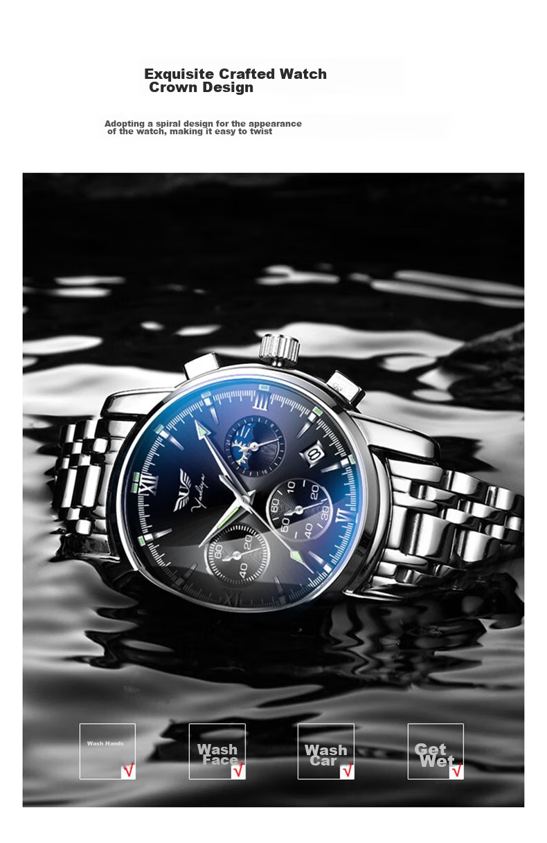 ATQ Swiss Quality Watch for Men, Business Mechanical Style with Luminous Steel Band, Light Luxury New Year Valentine's Day Gift for Boyfriend Or Husband 17
