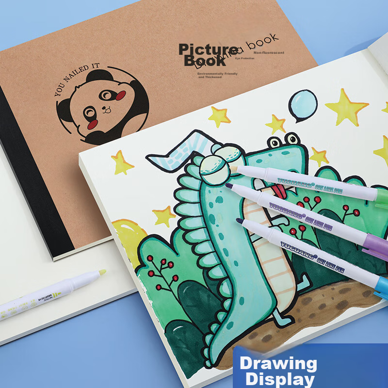 Faramon Children's Drawing Book, Kindergarten And Elementary School Student's Sketchbook, Thickened Blank Paper Art Book, Doodle Pad, Sketch Pad, My Friends/4-Pack Set 3