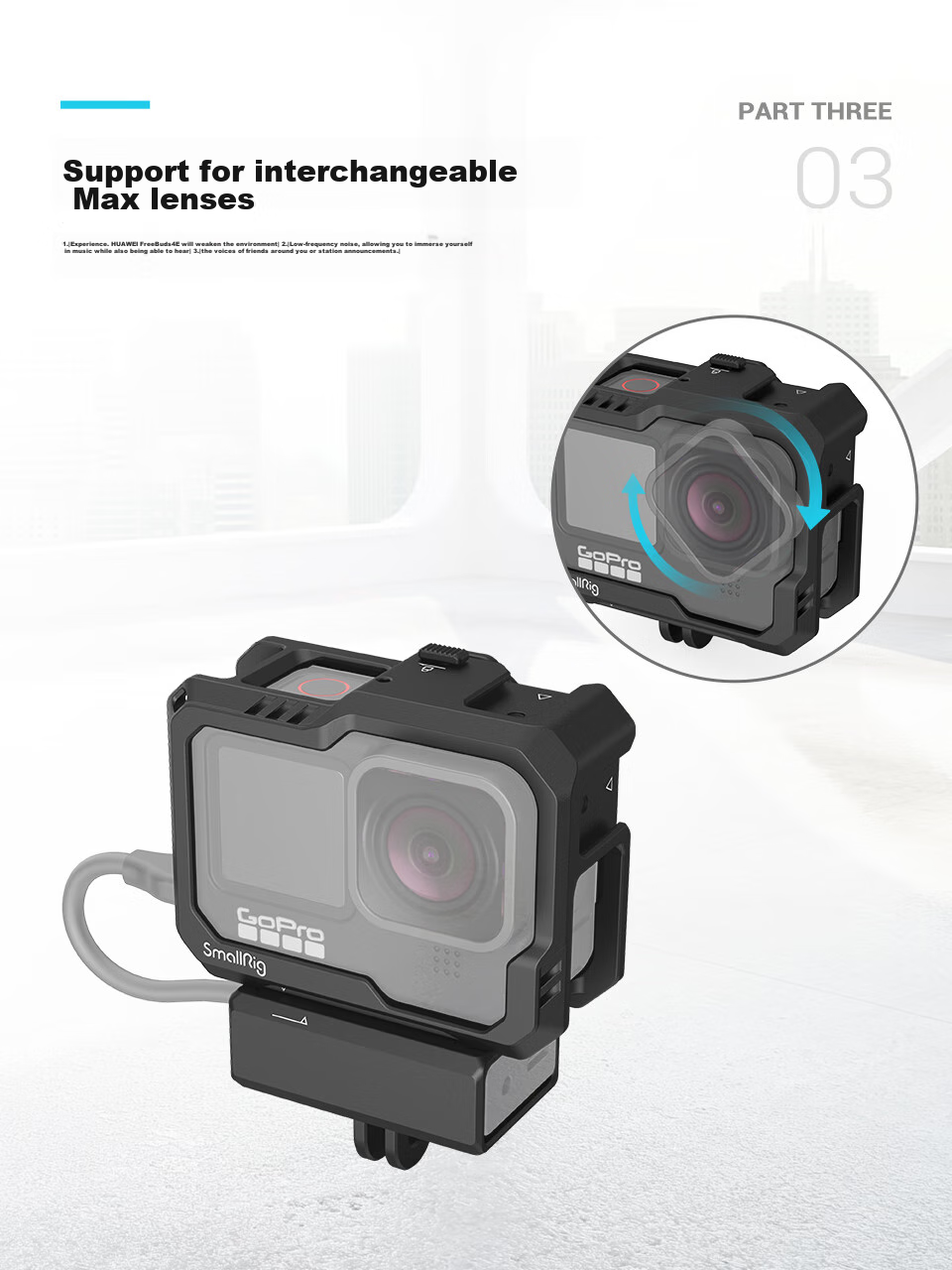 SmallRig 3083 GoPro 13/12/11/10/9 Action Camera Cage Expansion Frame Video Shooting Accessory 4