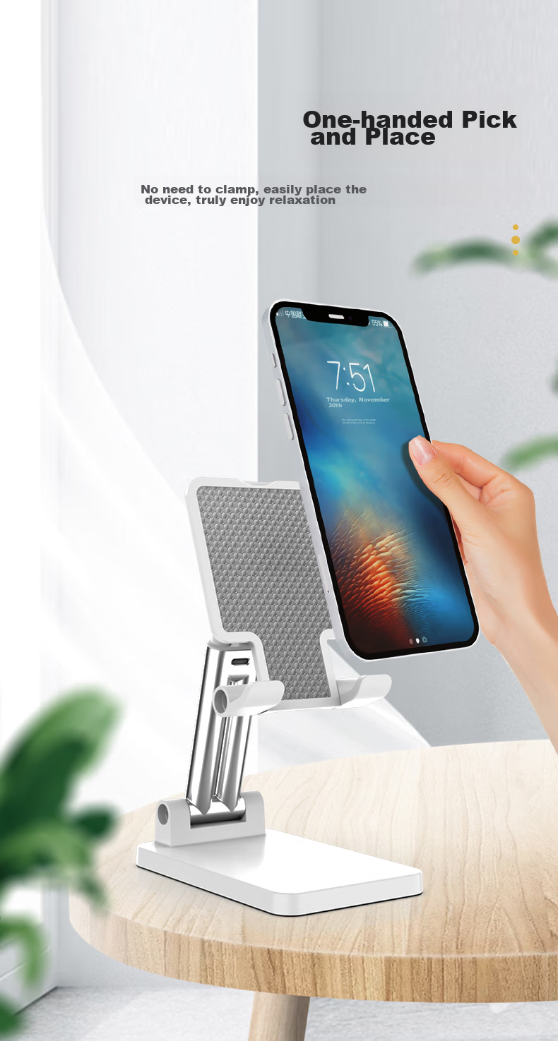 Kelleia [Upgraded Dual-Rod] Phone Stand, Live Streaming Desktop Stand, Lazy Stand, Influencer IPad Tablet Foldable Extendable Adjustable Stand, White 12