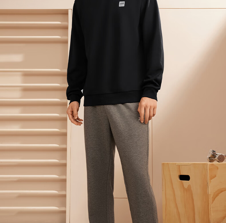 361° Men's Sweatshirt, Spring Long-Sleeve Sportswear, Casual Round Neck Loose Fleece-Lined Top, 652344801D-7 22