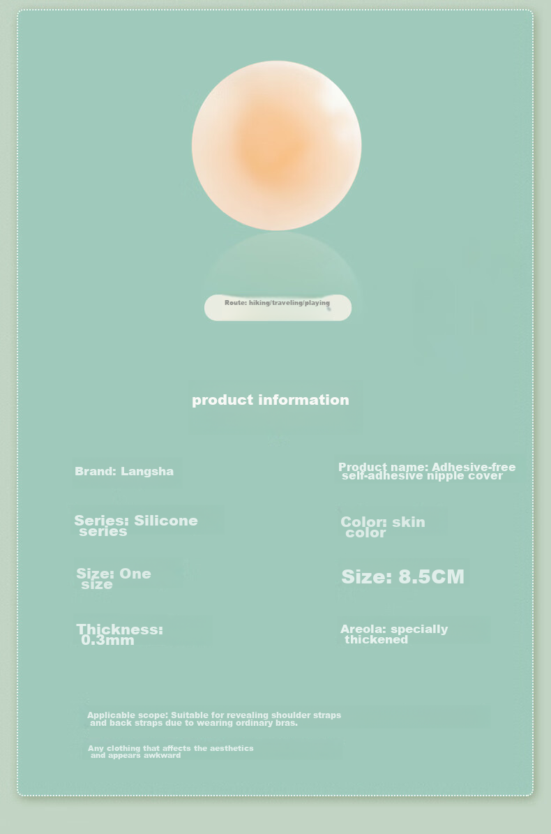 LangSha Silicone Breast Pads, Sexy Nipple Covers, Invisible Thin Breathable Bra, Ultra-Thin Anti-Exposure Camisole, Seamless Breast Stickers 12