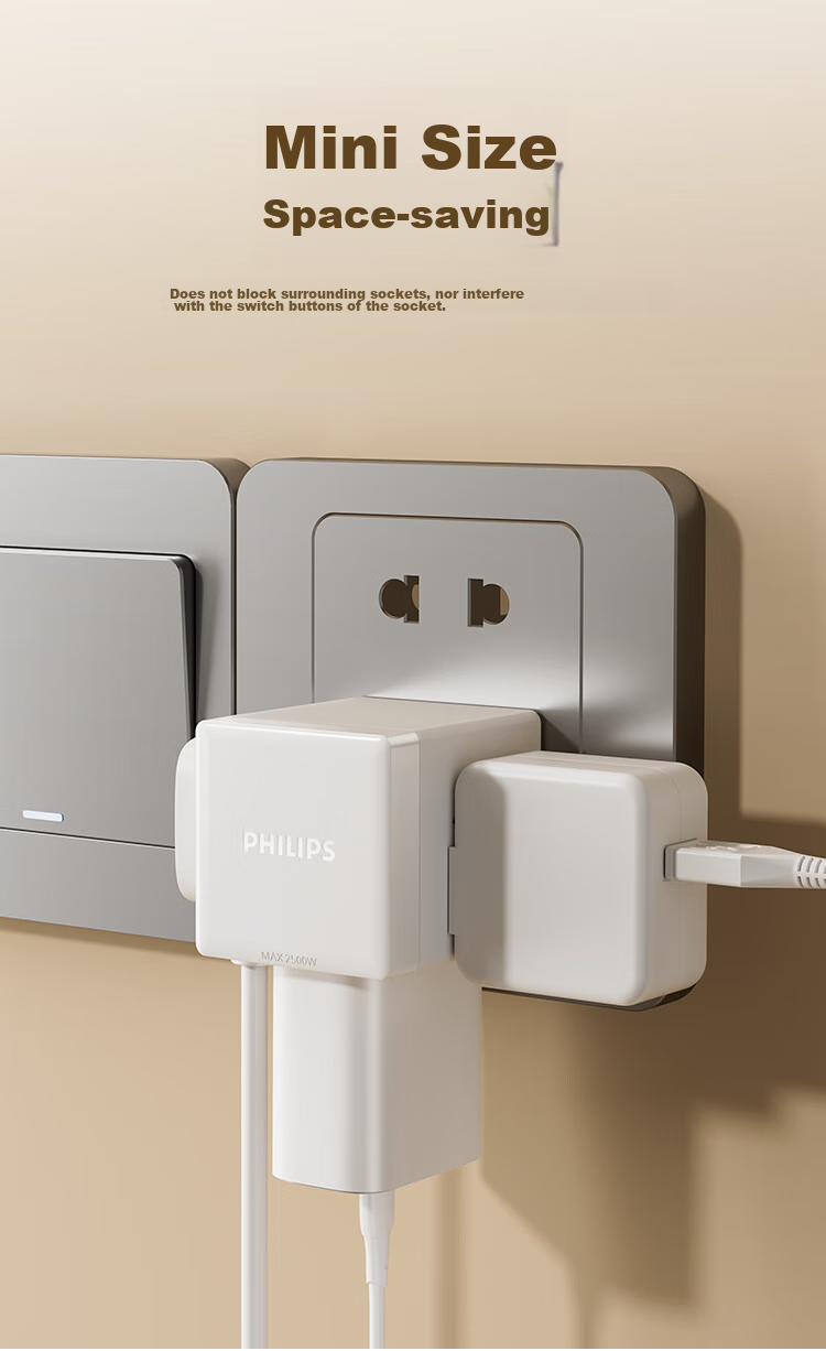 PHILIPS Cube Power Strip/Adapter/Converter Plug Socket/Single-To Socket Extension/Multifunctional Socket/Wireless Power Strip/Extension Cord 1032W 4