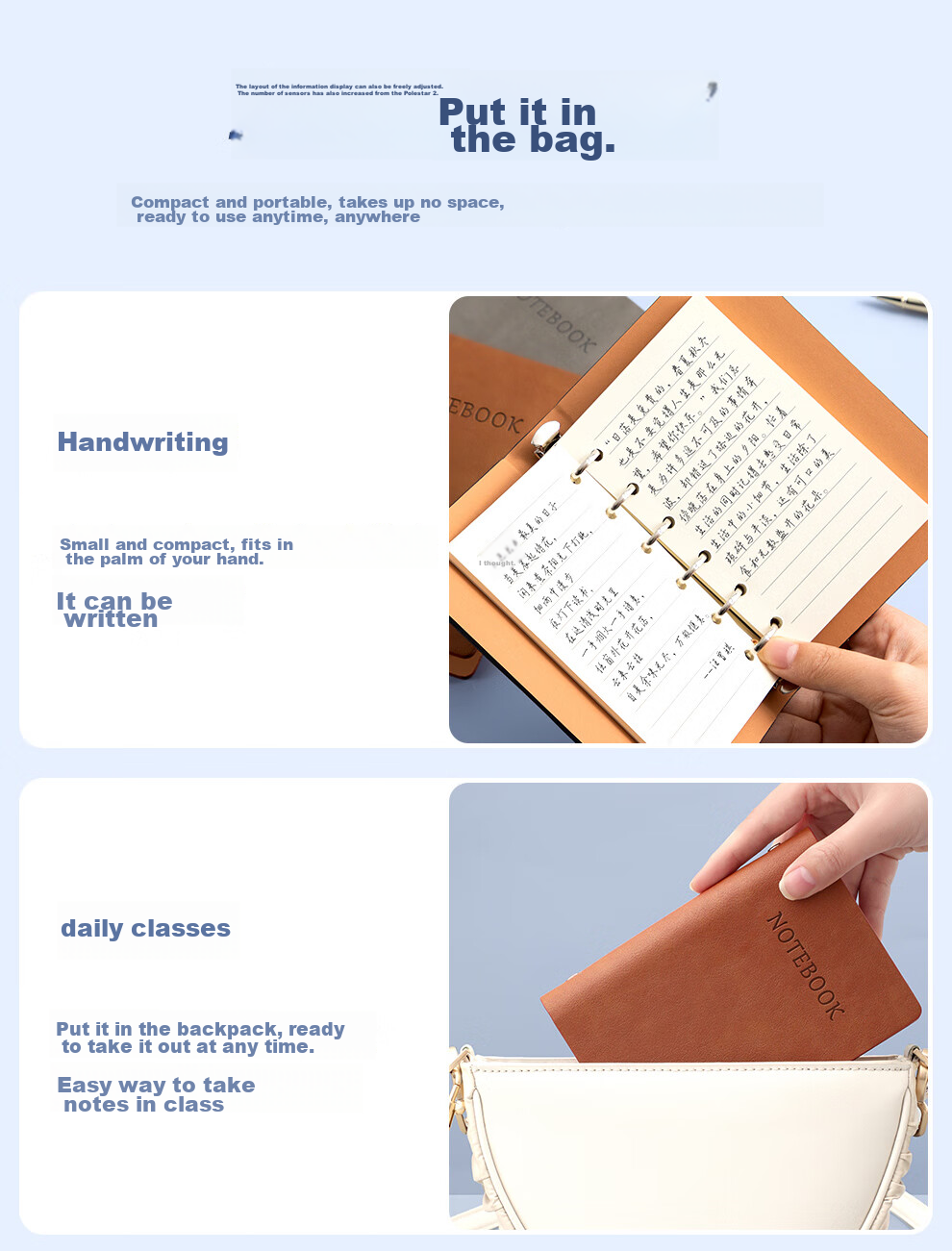 Jiaranheng A7 Loose-Leaf Notebook, Pocket-Sized Business High-Quality Portable Mini Notebook, Detachable Replaceable Inner Pages, Journal Notebook, Small Notepad, Customizable, Reddish-Brown Color 9