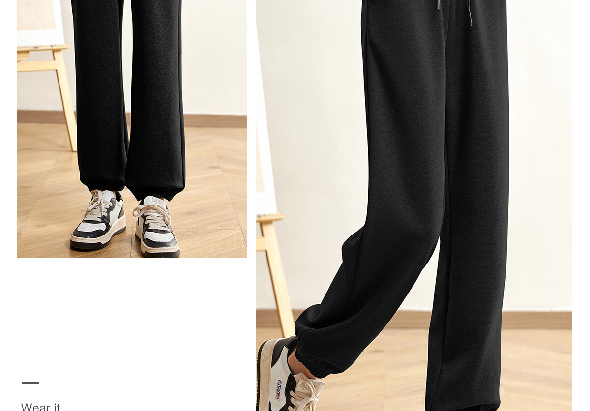 Halo Queen Women's Casual Pants, Spring And Autumn Side Striped Contrasting Color, Drawstring Elastic Waist, Summer Loose-Fitting Sweatpants, New Product H143R1011 20