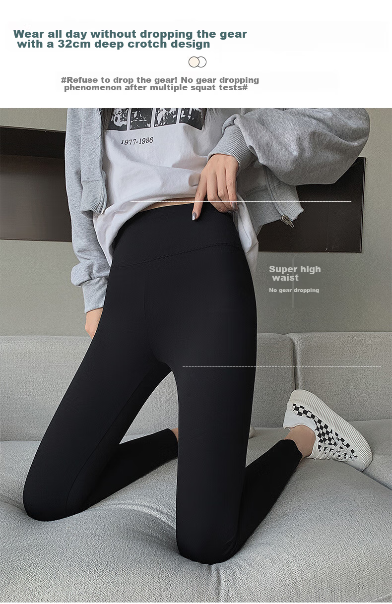 LangSha Shark Leggings for Women, Thin Autumn Style, Tight-Fitting, Tummy Control, Butt-Lifting, High-Waist Fitness Base Layer Yoga Pants 14