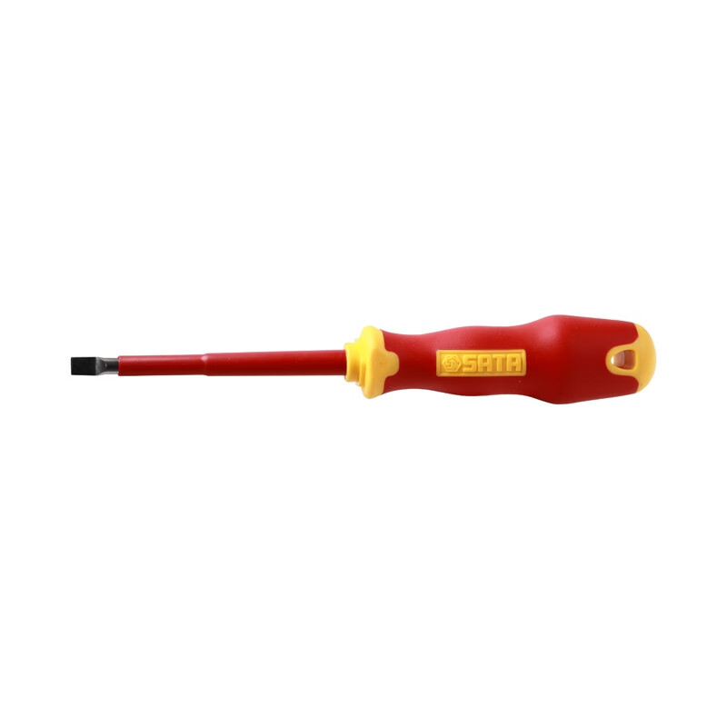 Shida T Series Double-Color Handle Flathead Insulated Screwdriver, 2.5x75MM, 61321