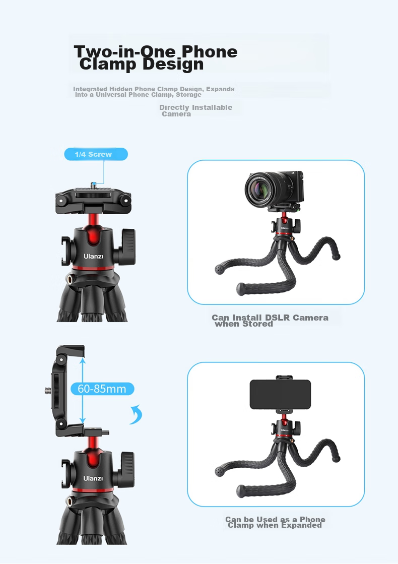 Ulanzi MT-33 Multifunctional Octopus Tripod Bluetooth Kit for Selfie, Smartphone, DSLR, Mirrorless Camera Universal Vlog Video Live Streaming Photography And Videography Stand 2