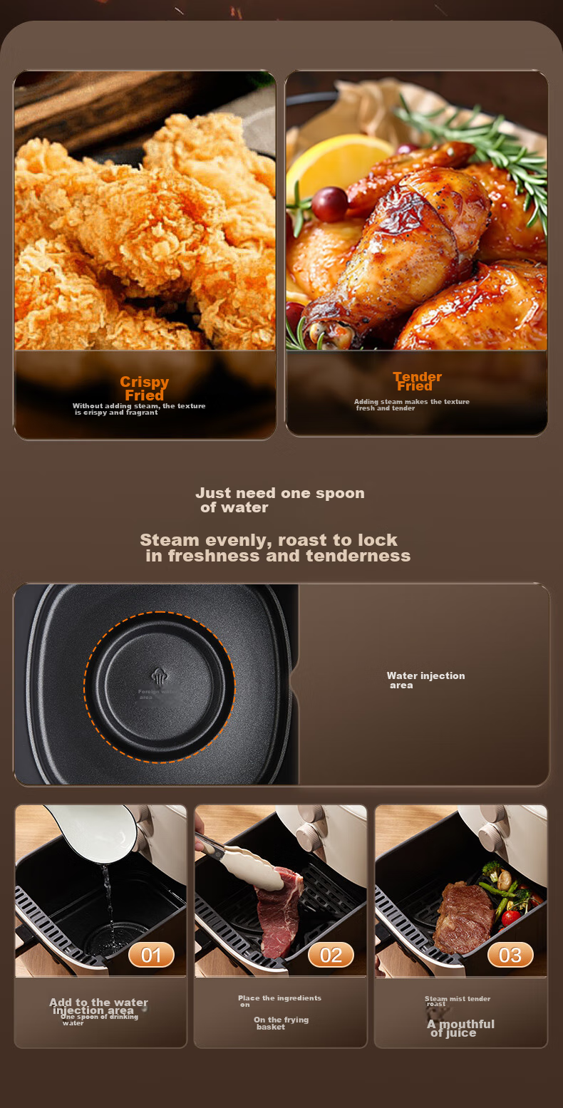 SUPOR Air Fryer, No Flipping Required, Fully Automatic Home Use, 6L Multi-Functional Air Fryer, Dual Knob Visible Air Fryer, Subsidized KJ60Y807 11