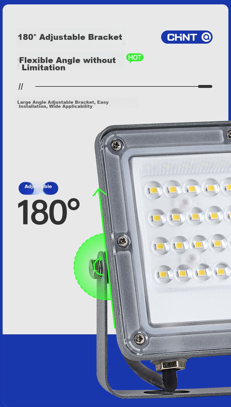 CHNT LED Floodlight, Outdoor Garden Factory Exterior Lighting, Courtyard Light, Spotlight, IP65 Waterproof, High Brightness, 30W 16