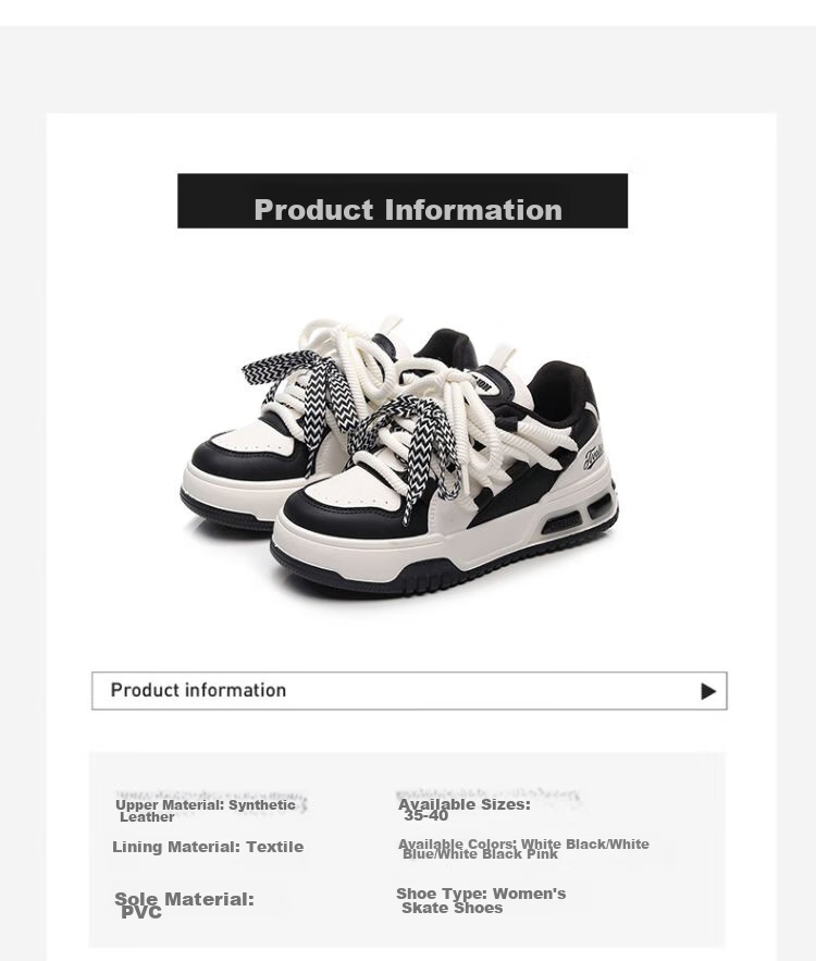 TonLion Women's Shoes, Spring And Summer 2026 Thick-Soled Sneakers, Ladies Casual Shoes, Versatile Sports Dad Shoes, White Black Pink, Size 37 5