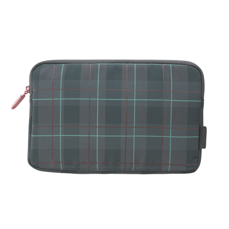 KOKUYO Imported ME Wild Account Flat Pouch Organizer Storage Pouch Medium Size, Matte Black Plaid, KME-LFPH201DM
