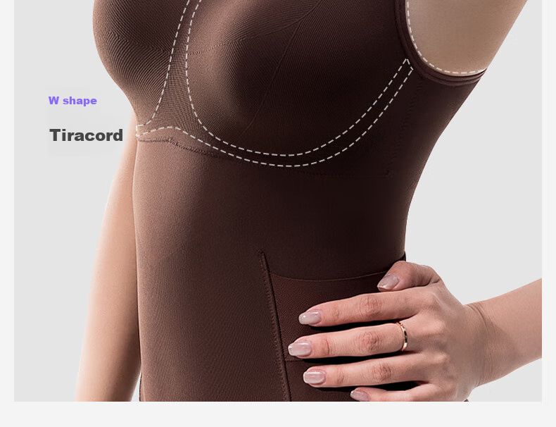 Quxianzhuyi [Song Xi Same Style] Black Chocolate Slimming Bodysuit Tummy Control Waist Cincher, Black [Thin Straps], Size M 17