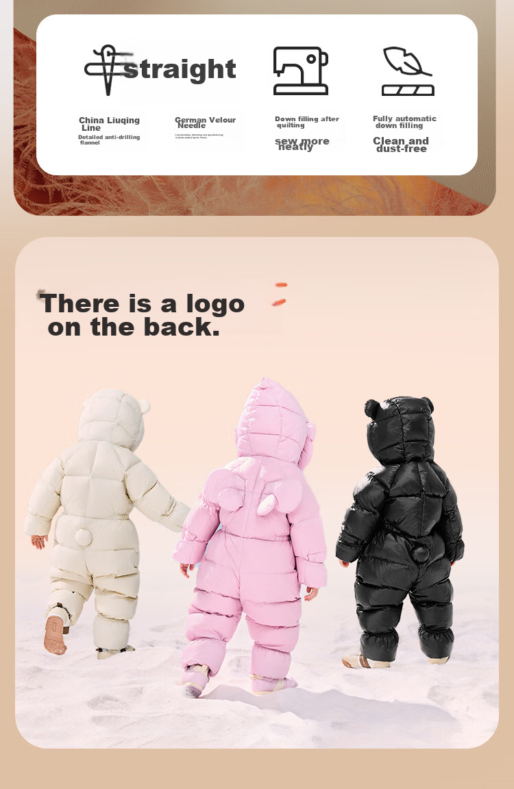 Minibala Bala [Far Infrared Heating] Baby Down One-piece Suit with Covered Hands and Feet, Belly Protection, 2025 Winter New Jacket 12