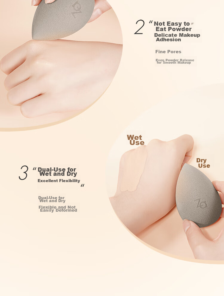 ZA Beauty Blender *1, Soft Dual-Use Makeup Sponge, Powder Puff, Non-Absorbing Sponge 3