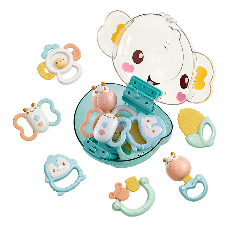 Auby Baby Toys, Rattle And Teether, 6 Pieces, Newborn Gift Box, Infant Comfort, Early Education, Grasping Training Items