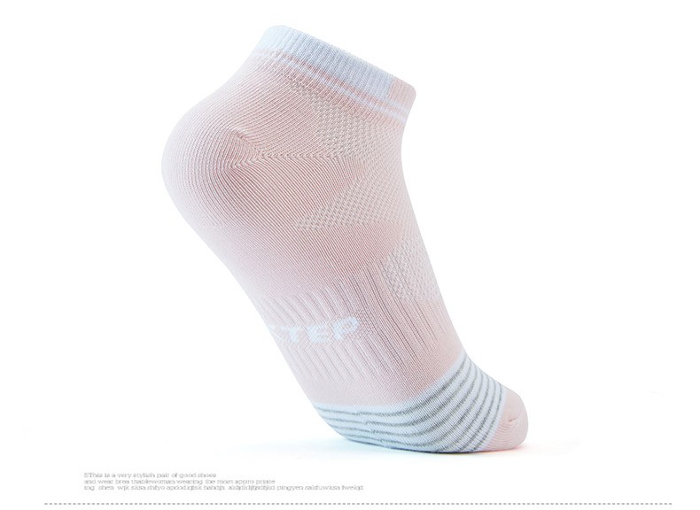 XTEP 3-Pack Multicolor Sports Socks Simple Soft Comfortable Breathable Ankle Socks 880438540029 Pink One Size 2