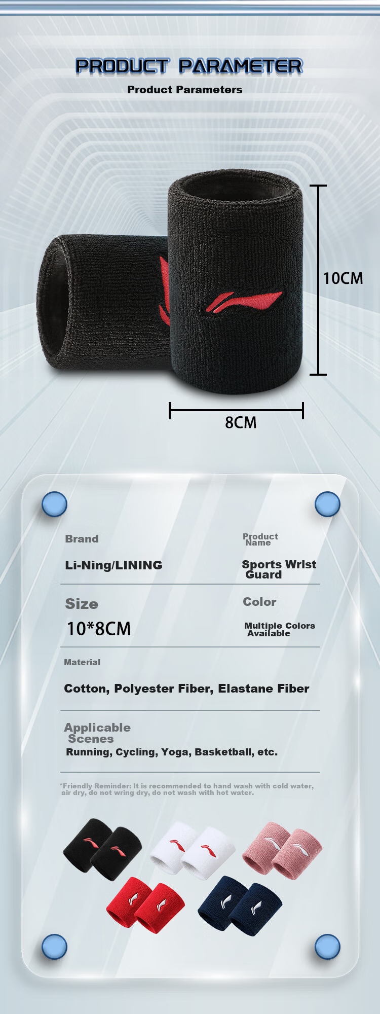 Li-Ning Wrist Guard Sports Badminton Basketball Volleyball Women's Protective Sleeve Cooling Fitness Sprain Wrist Tendon Sheath Wristband for Me 12