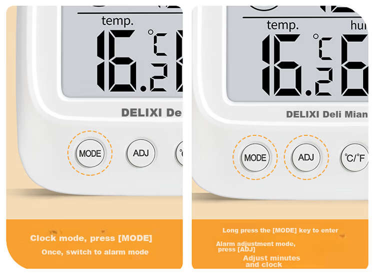 DELIXI ELECTRIC Home Indoor Thermometer with Smiley Face Backlight, Baby Room Electronic Digital Temperature And Humidity Meter, Temperature Gauge DM-1002 10