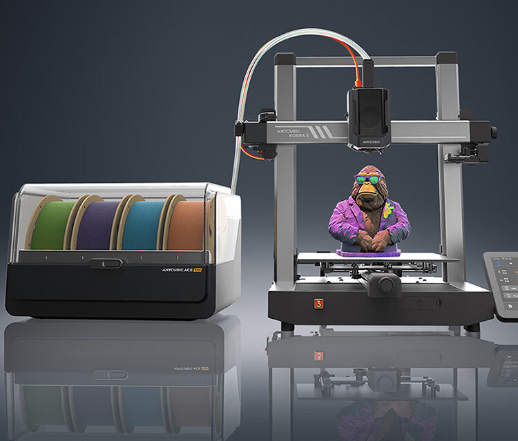 Zongweilifang 3D Printer, Fully Automatic Leveling, FDM Home-Use High-Speed Desktop Multi-Color Printing, Multiple Color Cartridges (Compatible with K3/K3V2) 2