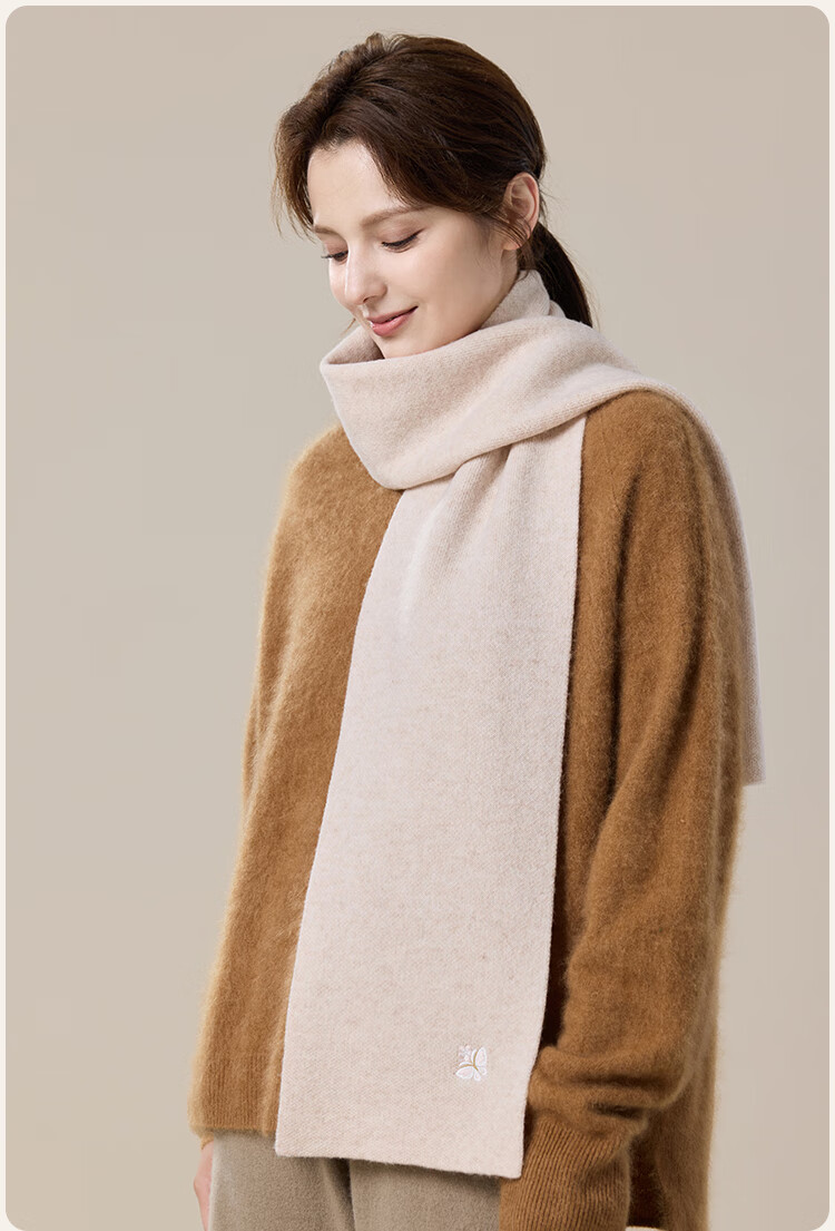 JIUMU Pure Wool Scarf for Women, Autumn And Winter, Zodiac Year Red, Warm Neck Wrap, Gift for Girls, Gift for Mom, Mid-Autumn Festival Birthday Present 6