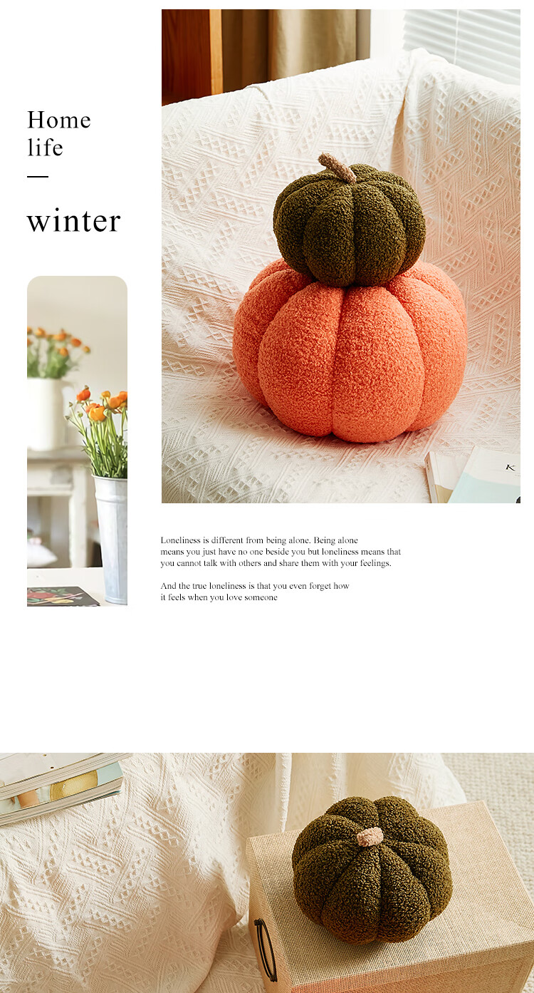Pierre Cardin Nordic Instagram-Style Cute Pumpkin Plush Pillow Creative Living Room Sofa Cushion Bedside Decoration - Yellow 11