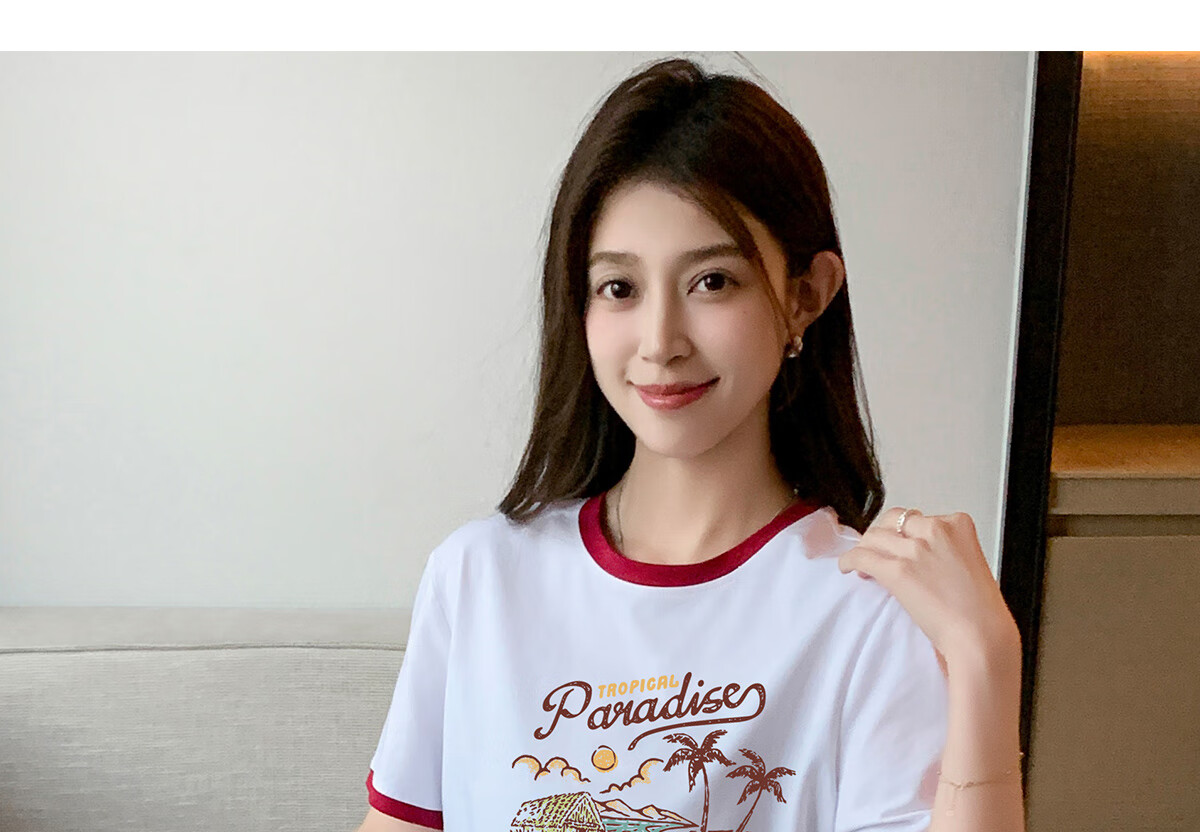 Halo Queen Long-Sleeve T-Shirt for Women, Spring And Autumn Round Neck Shell Cute Casual Versatile Base Shirt Top New Product H143T2020 52