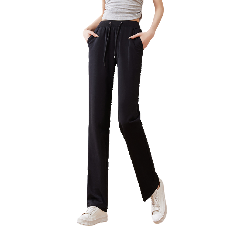 Chushen Women's Casual Pants, Student Sweatpants, Solid Color High-Waist Straight-Leg Trousers, Simple Sweatpants, Long Pants S13KR1034