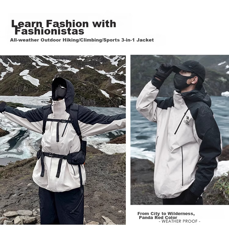 CAMEL [Wang Junkai's Style - Wangzhe Kaijia Evo] Outdoor Jacket, Three-In Rain-Proof Mountaineering Suit, 0780 30