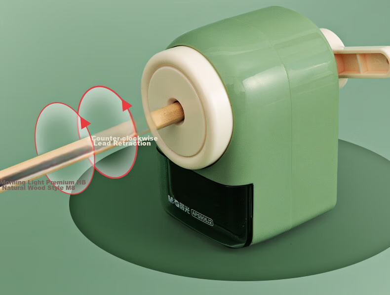 M&G Student Pencil Sharpener with Large Capacity, Hand-Cranked, Automatic Lead Feeding, 5 Adjustable Thickness Settings, Random Pencil Color, APS906J2 6
