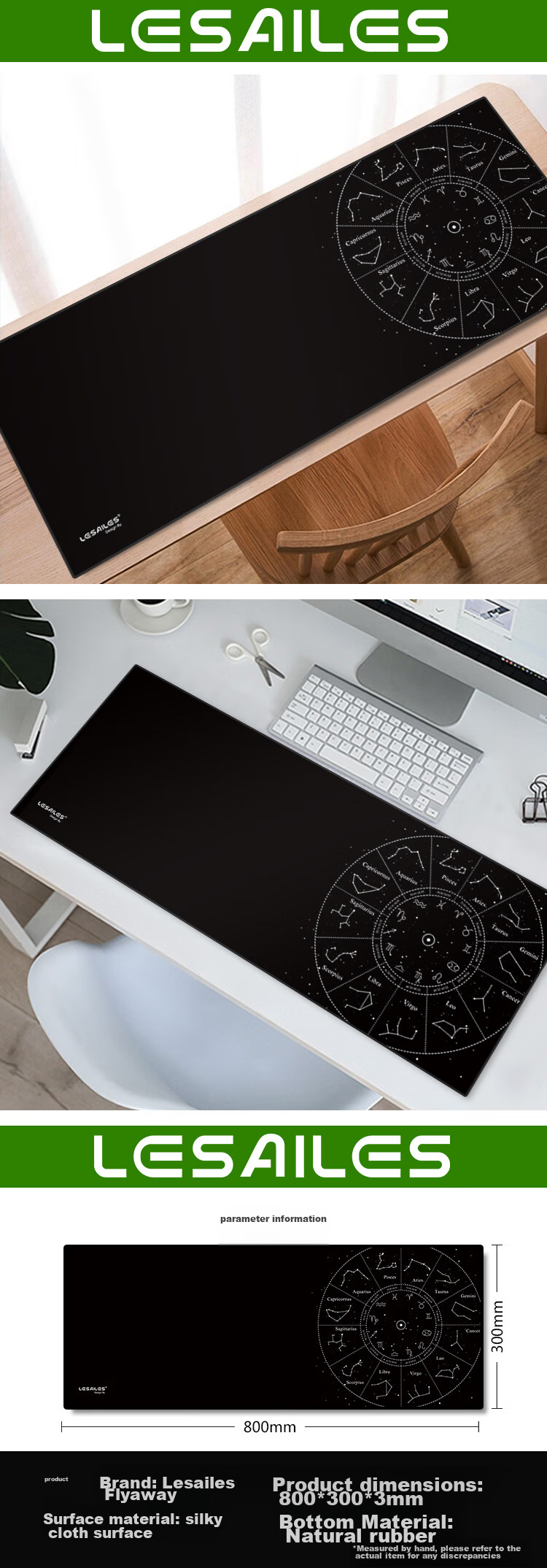 LESAILES Cute Cherry Blossom Pink Gaming Mouse Pad, Extra Large Computer Desk Mat, Easy to Clean, 800*300*3mm 4