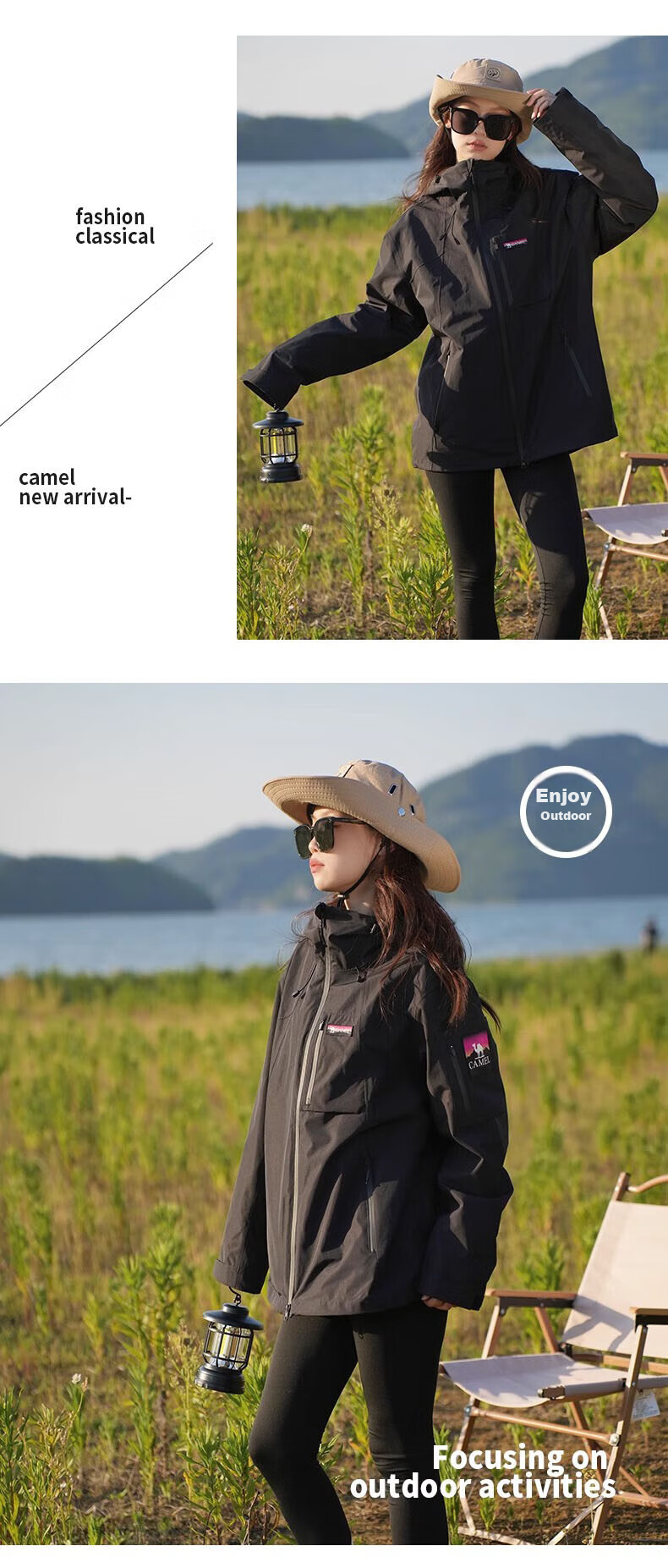 CAMEL [Wang Junkai's Choice] CAMEL King's Armor Three-In Jacket for Men And Women, Windproof And Waterproof Mountaineering Coat for Autumn And Winter 28
