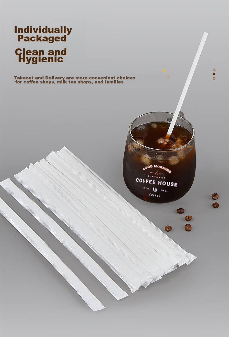 YOUAO Disposable Stirrers, 100 Individually Wrapped, PLA Biodegradable, Three-Hole Plastic Coffee Stirrers for Hot Drinks 5