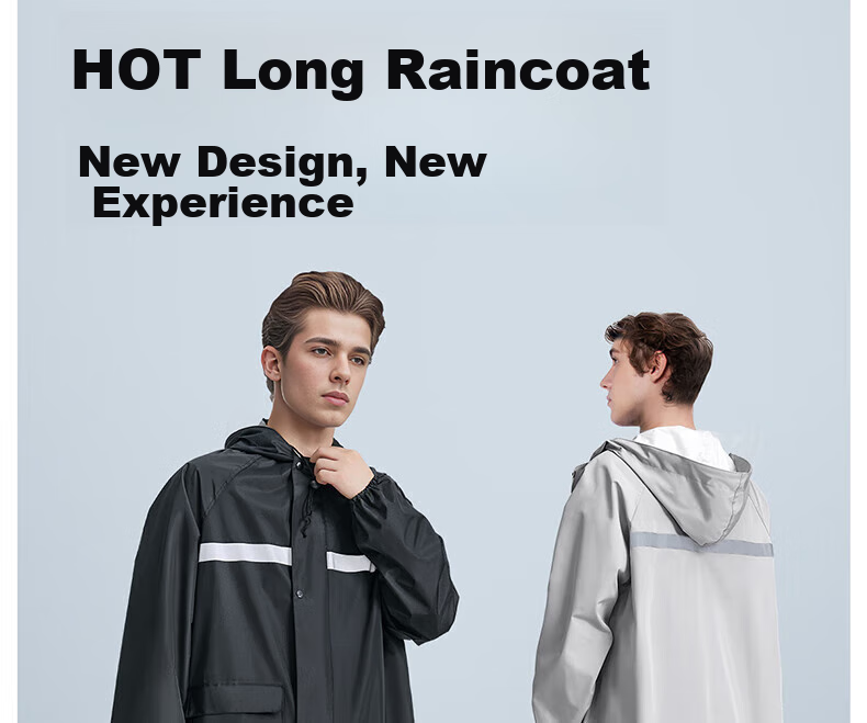 Cheguimu Electric Bicycle Raincoat, Single-Person One-Piece, for Electric Scooters And Bicycles, Riding Rain Poncho, Enlarged And Thickened, Storm-Proof Raincoat 34