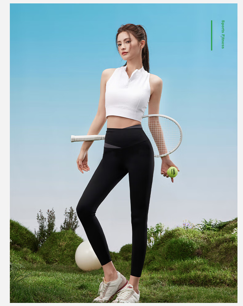 FitonTon Shark Leggings for Women, Autumn And Winter Wear, Base Layer Pants, Slightly Compression Sports Yoga Pants FTD0023, Black, Size S 18
