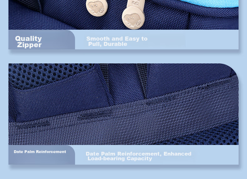 SNOOPY Backpack for Primary School Boys Grades 1-6, Large Capacity Lightweight Reduced Burden Children's Spine Protection Double Shoulder Bag for Girls, Light Blue 37