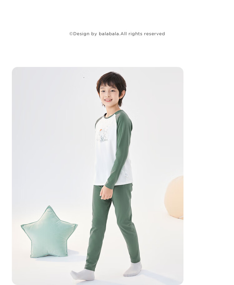 BALABALA Girls' Cotton Thermal Underwear Set Autumn Long Johns for Children Kids Sleepwear 209925169004 7