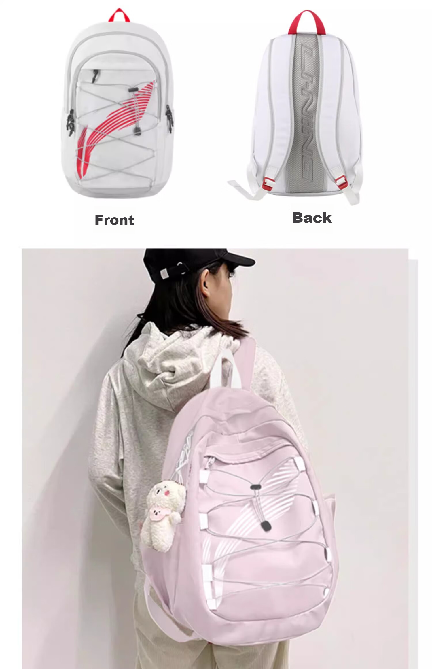 Li-Ning Backpack, Large Capacity School Bag for Men, Middle School High School College Students, Basketball Travel Outdoor Sports Backpack for Wome 26