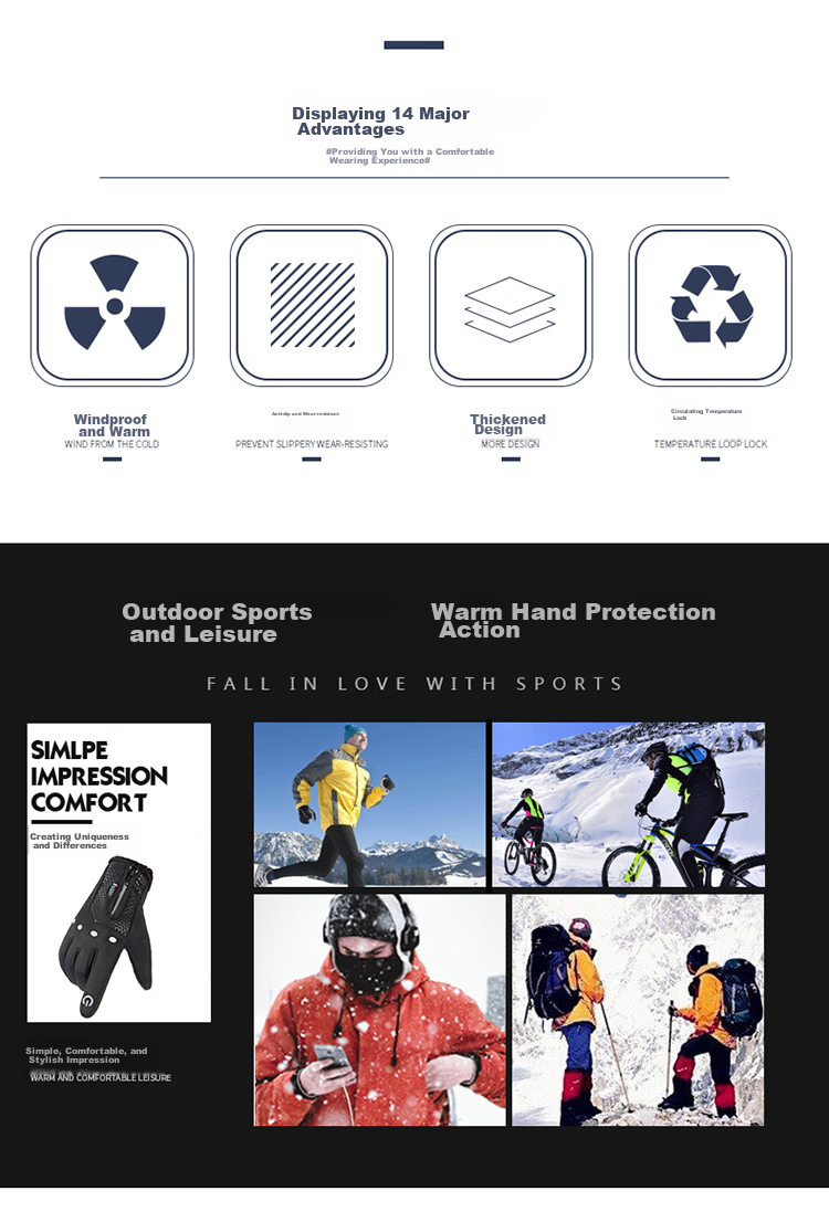 SolarStorm Winter Warm Gloves, Waterproof And Windproof, Fleece-Lined, Suitable for Men And Women, Touchscreen Compatible, Outdoor Cycling, Thickened Non-Slip Gloves 2