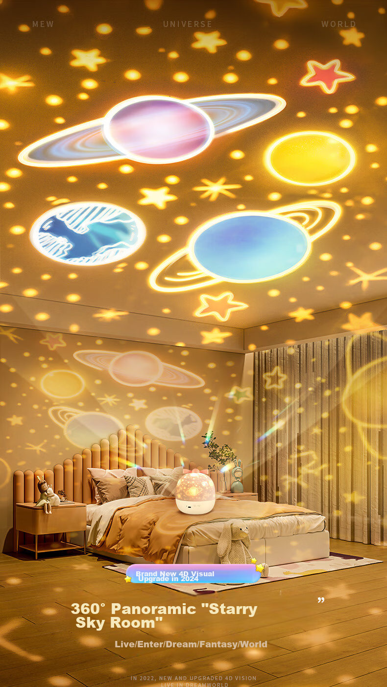 Xifeng Starry Sky Projection Lamp, Night Light, Bedroom Atmosphere Lamp, Children's Projector, Birthday Gift for Girls, High-End 1