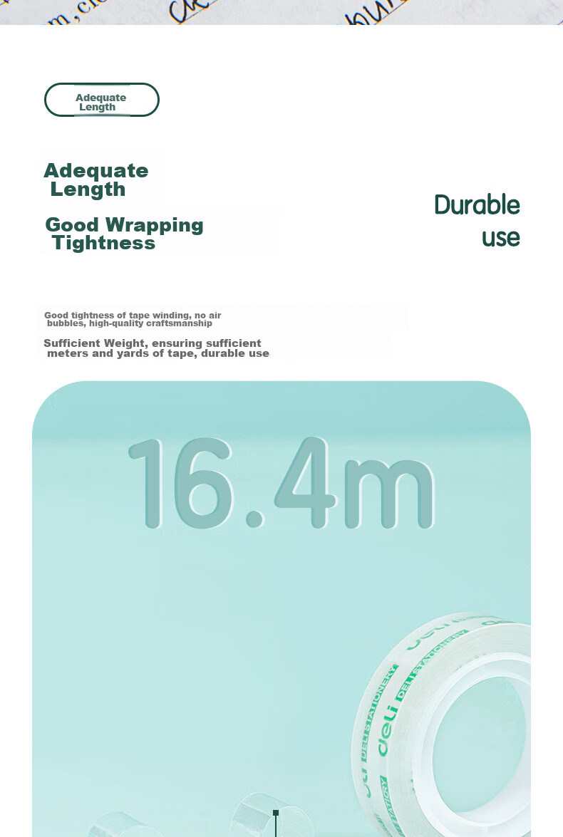 Deli Easy-Tear High Transparency Tape, 12mm*18y High Adhesive Small Tape, Back-To Essential School Supplies, Error Correction Student Stationery, 12 Rolls, Office Supplies, 30013 8