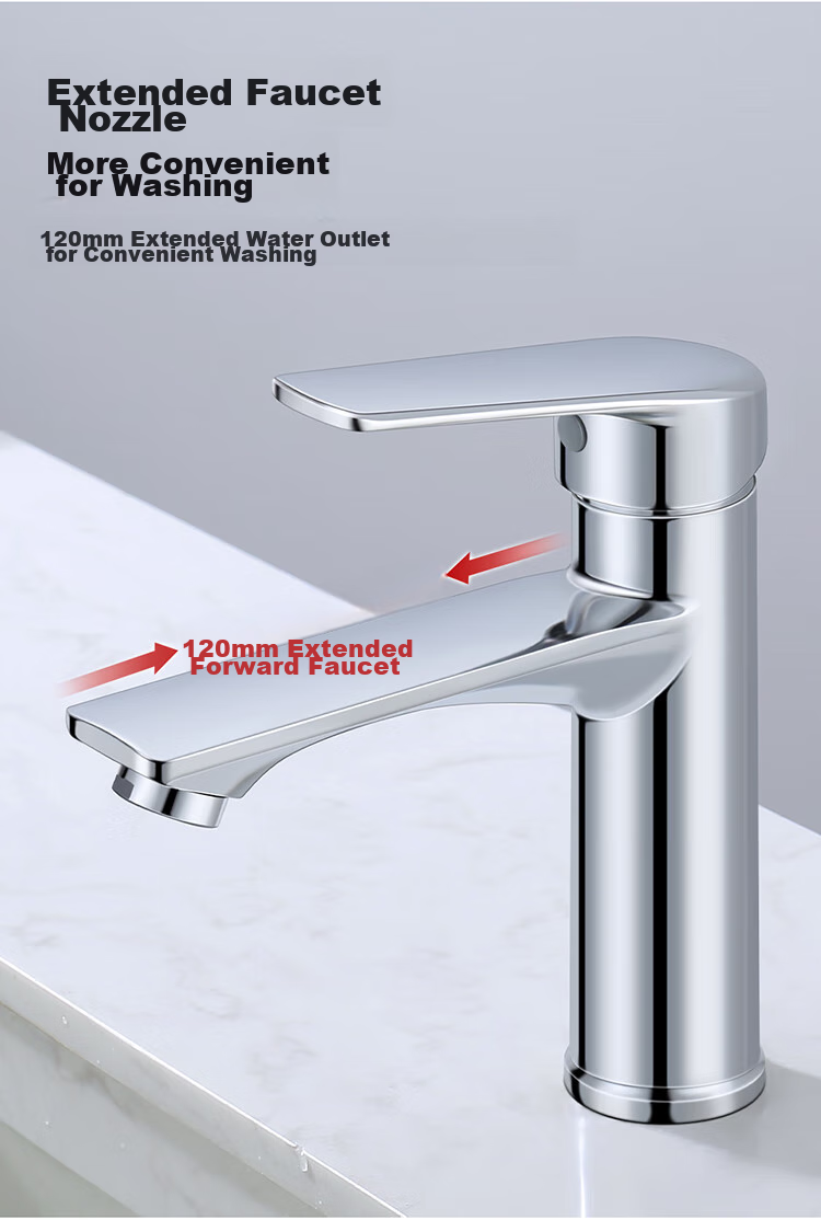 Larsd Basin Faucet Hot And Cold Water Bathroom Cabinet Alloy Washbasin Faucet Sink Tap LD6701 5