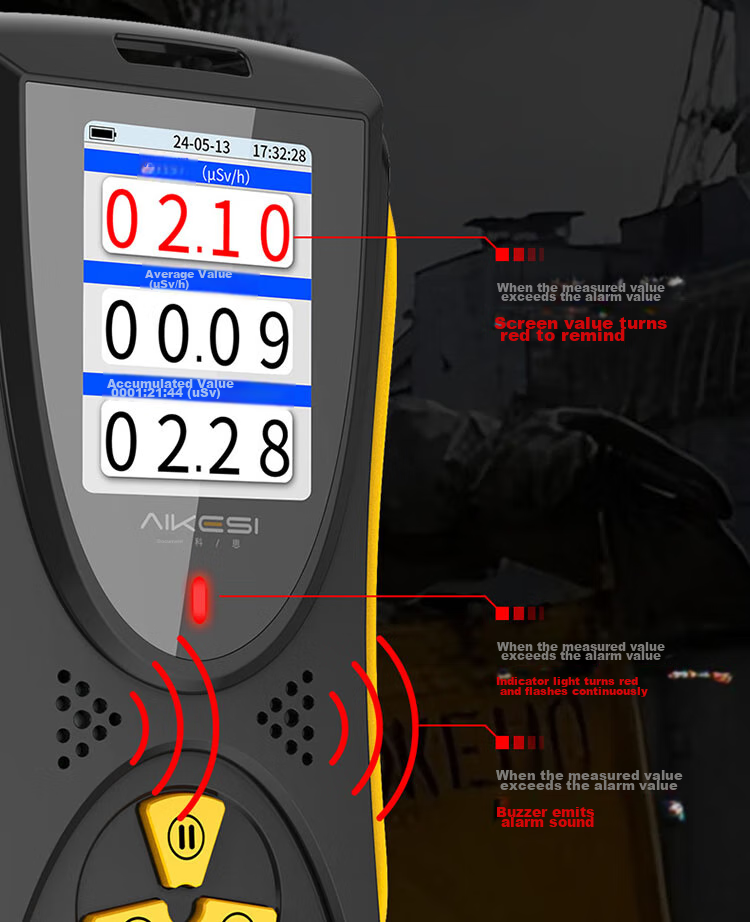 Aikesi Nuclear Radiation Detector, Personal Dosimeter Alarm, X-Ray Beta Gamma Radiation Ray CT Room Geiger Counter 16