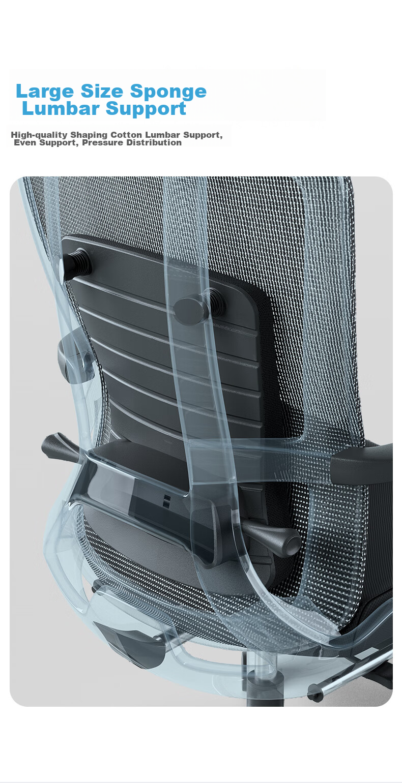 Deli Soft Series Ergonomic Office Chair, Nap Chair, Recliner, Comfortable for Long Sitting with Adjustable Armrests, Black 7