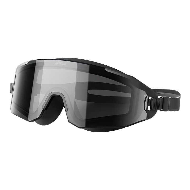 Li-Ning Swimming Goggles, High-Definition Anti-Fog Large Frame Swim Glasses, Unisex Fashion Diving Goggles for Adults, Model 5367 Black Crystal, 200 Degrees