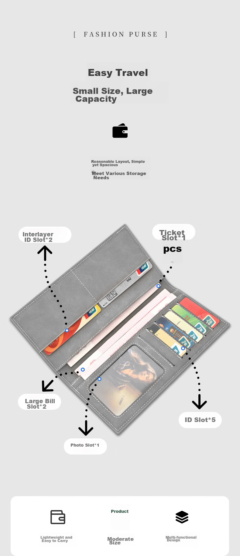 PLAYBOY Wallet, Men's Long Multi-card Slots, Fashionable ID And Document Holder, College Student Thin Multifunctional Purse, Birthday Gift 6