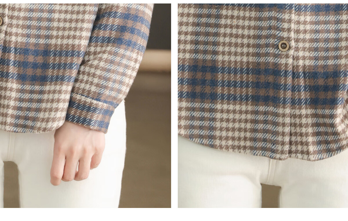YUZHAOLIN Korean-Style Fashionable Simple Loose Brushed Shirt Versatile Jacket Lapel Plaid Top Women's Blouse Y143C2002 25
