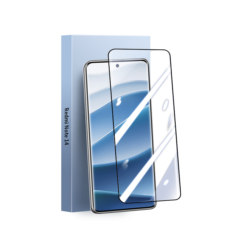 LANGLING [2 Pieces] Tempered Glass Screen Protector for Xiaomi Redmi Note14, Full Coverage Protective Film for Redmi Note14, HD Clear Glass Anti-Scratch Low Fingerprint Front Film