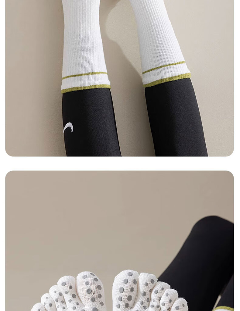 XUEXIMAN Yoga Compression Sports Socks for Women, Mid-Calf Fitness Socks, Professional Running Jump Rope Long Compression Socks, Yoga Calf Socks 25
