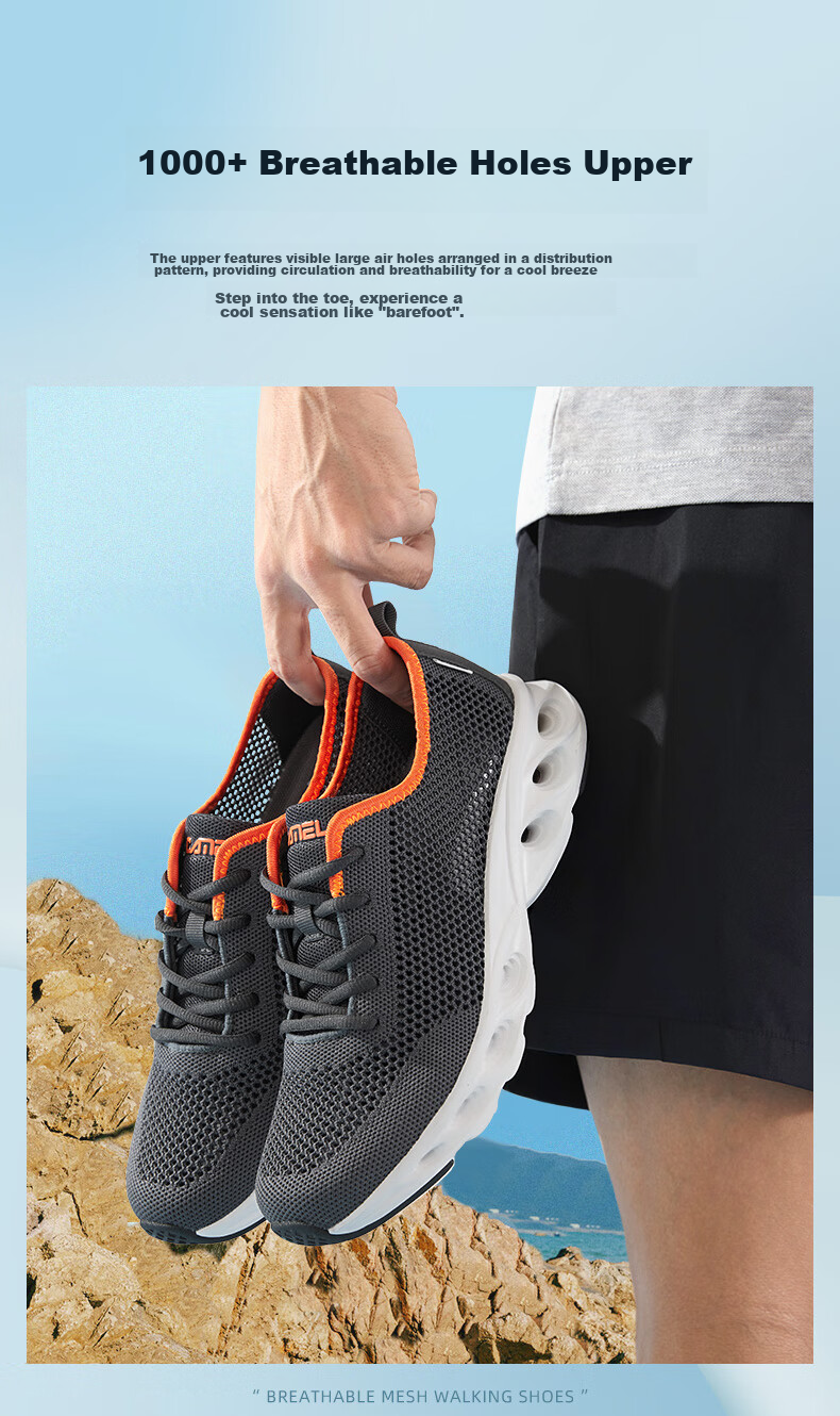 CAMEL Sports Shoes, New Summer Men's Sneakers, Breathable Mesh Shoes, Non-Slip And Wear-Resistant, Casual Athletic Footwear for Fathers And Elderly 2